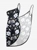 Plus Size Flower Leaf Print Convertible Hawaii Beach Cover - Noir L