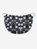 Plus Size Flower Leaf Print Convertible Hawaii Beach Cover - Noir L