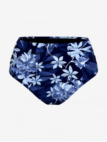 Flower Leaf Plant Print Hawaii Swim Bottom
