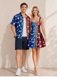 Glitter Sequins Patriotic American Flag Print Matching Outfit For Couples -  