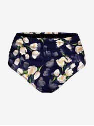 Ombre Flower Print Hawaii Swim Bottom -  