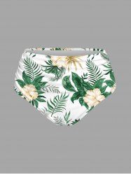Flowers Tropical Leaf Print Hawaii Tankini Bottom -  