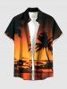 Coconut Tree Ombre Dusk Print Matching Hawaii Beach Outfit For Couples -  