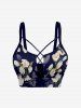 Ombre Flower Print Hawaii Plus Size Matching Set -  