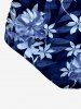 Flower Leaf Plant Print Hawaii Swim Bottom - Cadetblue L