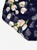 Ombre Flower Print Hawaii Swim Bottom -  