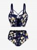 Ombre Flower Print Hawaii Swim Bottom -  