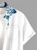 Flowers Leaf Print Buttons Pocket Hawaii Shirt For Men -  