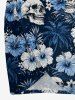 Plus Size Coconut Tree Skull Hibiscus Flower Print Convertible Hawaii Beach Cover -  