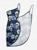 Plus Size Coconut Tree Skull Hibiscus Flower Print Convertible Hawaii Beach Cover -  