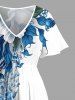 Flowers Leaf Print Split Hawaii Midi Dress -  