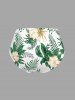 Flowers Tropical Leaf Print Hawaii Tankini Bottom -  