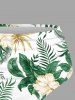 Flowers Tropical Leaf Print Hawaii Tankini Bottom -  