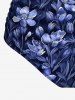 Flowers Leaf Print Hawaii Tankini Bottom - Cadetblue 1X