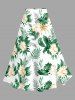 Flowers Tropical Leaf Print Hawaii Matching Set -  