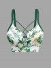 Flowers Tropical Leaf Print Hawaii Matching Set -  