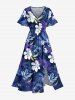 Flowers Leaf Tropical Print Matching Hawaii Beach Outfit For Couples -  