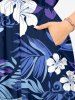 Flowers Leaf Tropical Print Matching Hawaii Beach Outfit For Couples -  
