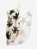 Coconut Tree Print Hawaii Convertible Beach Cover Up -  