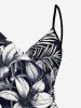 Plus Size Flowers Leaf Print Convertible Hawaii Beach Cover -  