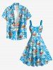 Bubble Ducks Sea Waves Print Hawaii Tank Dress - Pers 4X