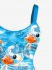 Bubble Ducks Sea Waves Print Hawaii Tank Dress - Pers 4X