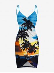 Coconut Tree Sun Seascape Print Convertible Hawaii Beach Cover -  