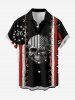 Skull Patriotic American Flag Print Matching Outfit For Couples -  