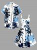 Coconut Tree Paint Splatter Print Hawaii Tank Dress - Bleu Ciel XXS