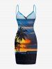 Coconut Tree Sun Seascape Print Convertible Hawaii Beach Cover -  