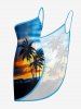 Coconut Tree Sun Seascape Print Convertible Hawaii Beach Cover -  