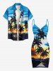 Coconut Tree Sun Seascape Print Convertible Hawaii Beach Cover -  