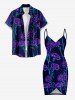 Flower Plant Print Hawaii Convertible Beach Cover Up -  