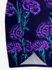 Flower Plant Print Hawaii Convertible Beach Cover Up -  
