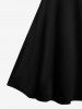 Robe trapèze vintage unie grande taille - Noir L