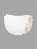 Plus Size Hibiscus Flower Tropical Leaf Print Convertible Hawaii Beach Cover - Blanc XS
