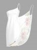 Plus Size Hibiscus Flower Tropical Leaf Print Convertible Hawaii Beach Cover - Blanc S
