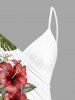 Plus Size Hibiscus Flower Tropical Leaf Print Convertible Hawaii Beach Cover - Blanc 6X