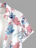 Flower Leaf Print Matching Hawaii Beach Outfit For Couples - Rose  