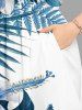 Plus Size Hibiscus Flower Tropical Leaf Print Split Hawaii Midi Dress - Paon Bleu L