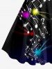 Galaxy Music Notes Print Hawaii Tank Dress - Noir XXS