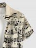 Skull Flower Music Symbol Print Hawaii Button Pocket Shirt For Men -  