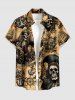 Pirate Skull Ship Rudder Anchor Cruise Print Matching Hawaii Beach Outfit For Couples - Bronze 