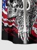 Ethnic Skull Patriotic American Flag Print Matching Outfit For Couples -  