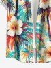 Hibiscus Flower Coconut Tree Print Matching Hawaii Beach Outfit For Couples -  
