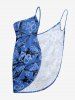 Cache-maillot de plage convertible hawaïen à imprimé fleurs, feuilles et requins - Bleu S