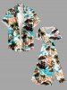 Coconut Tree Flower Sea Sailboat Print Hawaii Split Pocket A Line Midi Dress -  