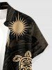 Turtle Sun Ethnic Graphic Print Hawaii Button Pocket Shirt For Men -  