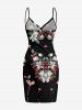 Flower Leaf Print Hawaii Convertible Beach Cover Up - Noir XS