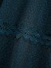 Robe trapèze unie texturée à lacets avec poches - Paon Bleu M
